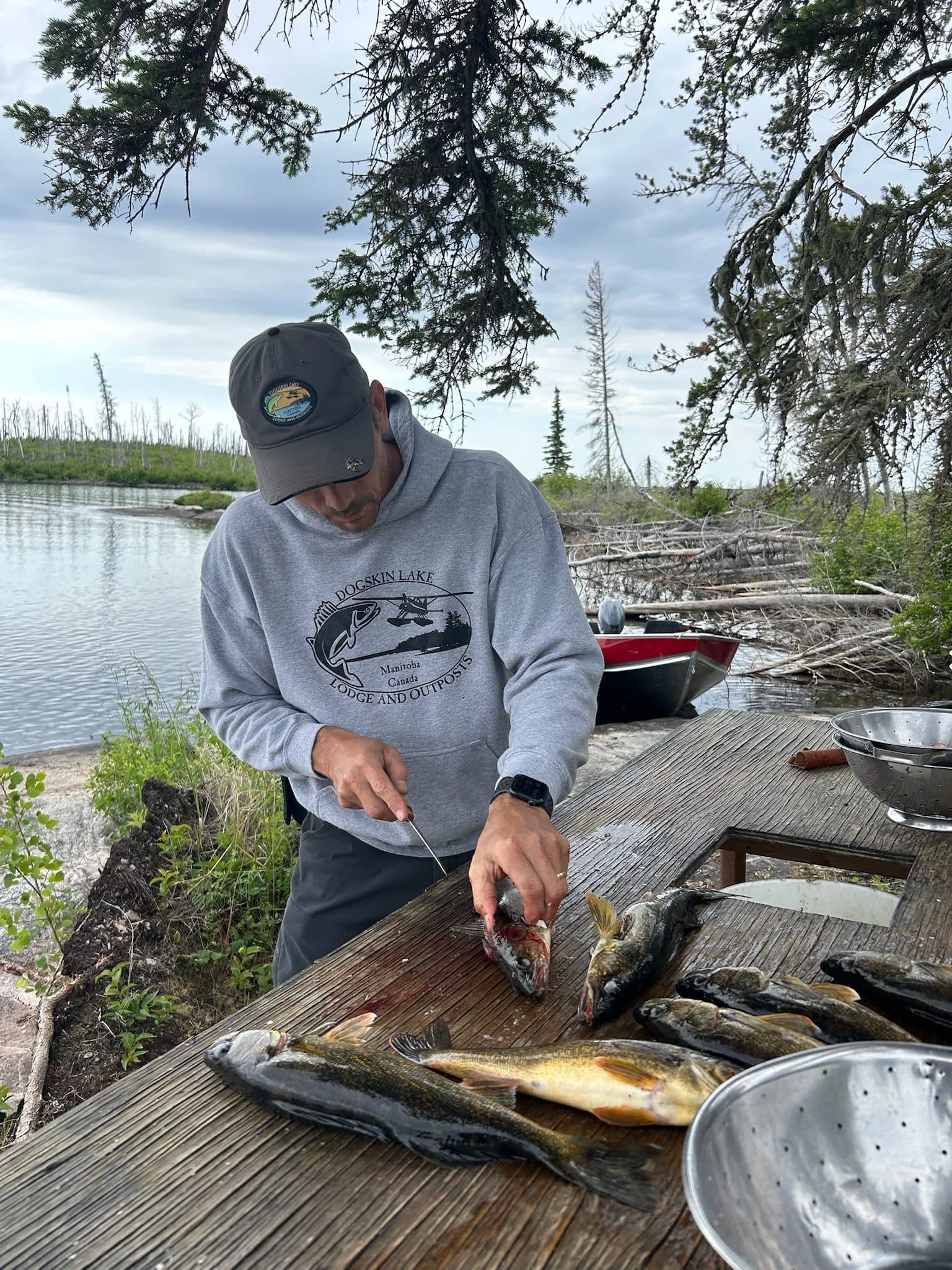 Shore lunch preparation