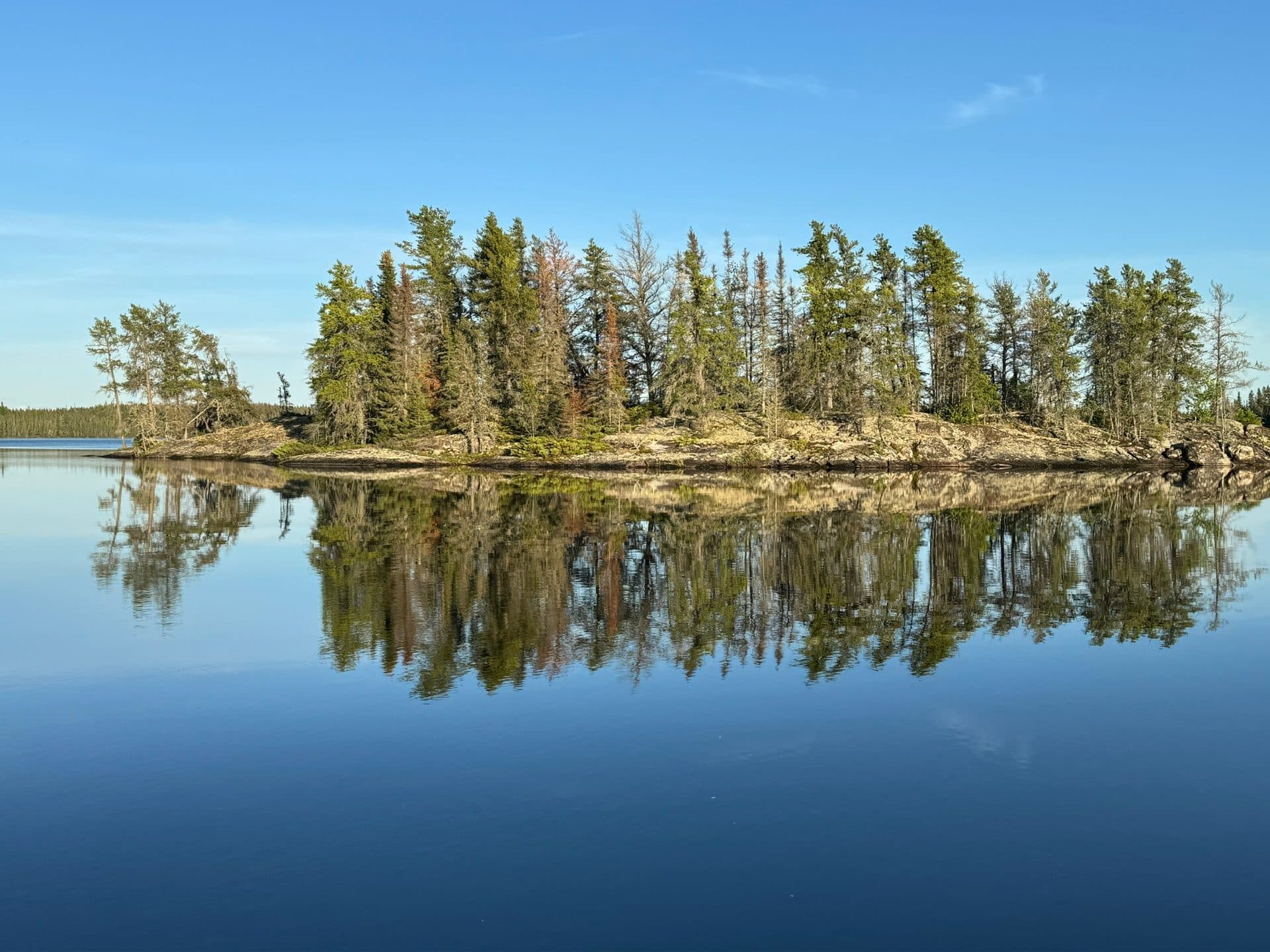 Glass-calm morning on Dogskin Lake